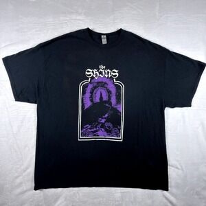 The Shins Band Doom Logo Goth T-Shirt Mens 2XL Black Purple Indie Rock RARE OOP